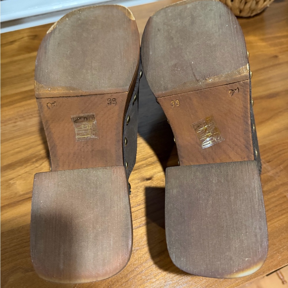 Aldo Brown Suede Studded Clog Mule - Picture 8 of 8